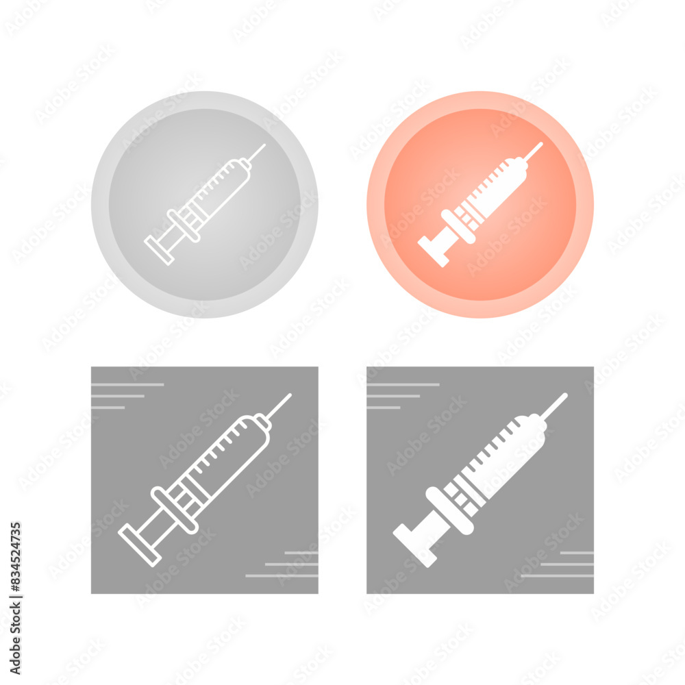 Sticker syringe vector icon