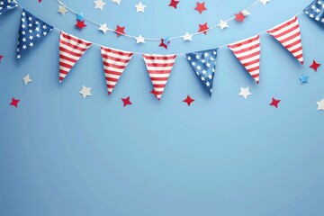 Obraz premium A 3D patriotic banner, with room for a personalized note,