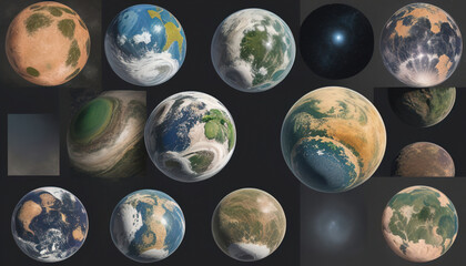 A collage of different natural Earth textures mixed in beautiful abstract background, Generative AI