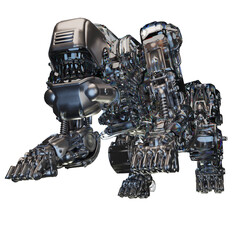Fototapeta premium 3d rendering robot cyberpunk