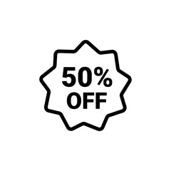 50 Percent sale badge template