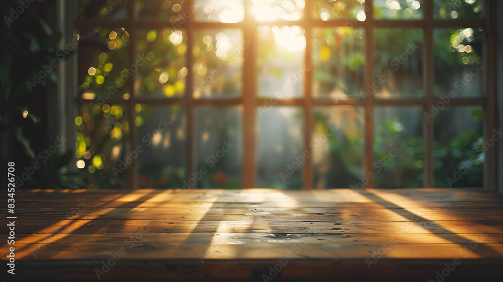 Canvas Prints background of wooden table in front of abstract blur