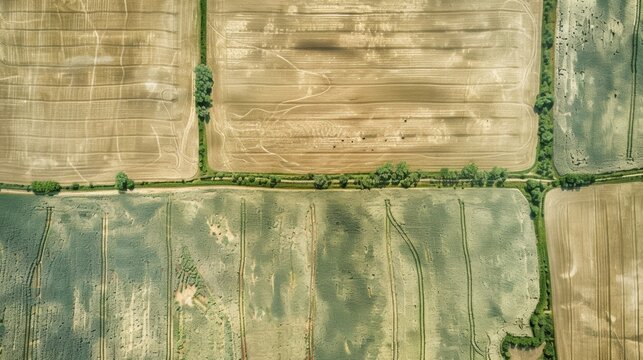 A satellite image of a large crop field with detailed markings indicating areas of disease or underperforming crops.