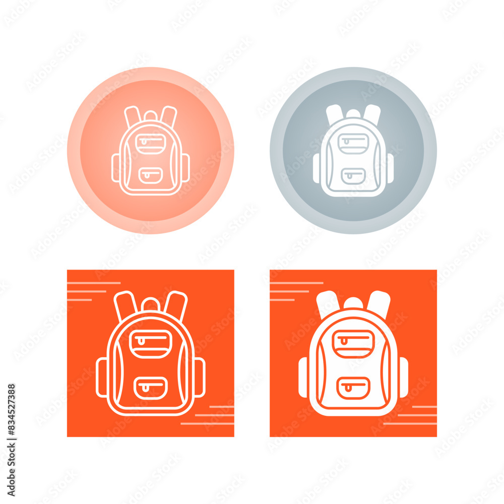 Poster school bag vector icon