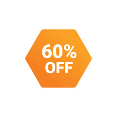 60 Percent sale badge template