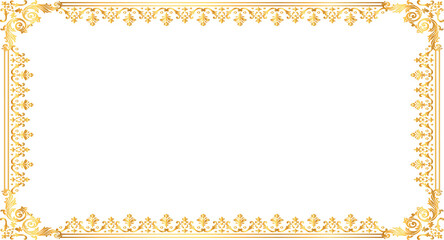 floral border golden frame cut out