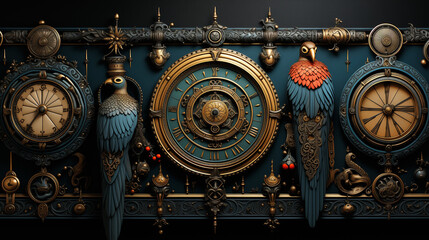 Obraz premium Historical artifacts with a modern twist, mixed media, cultural fusion, intricate details, high-resolution