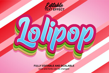 LOLIPOP EDITABLE TEXT EFFECT VECTOR FILE