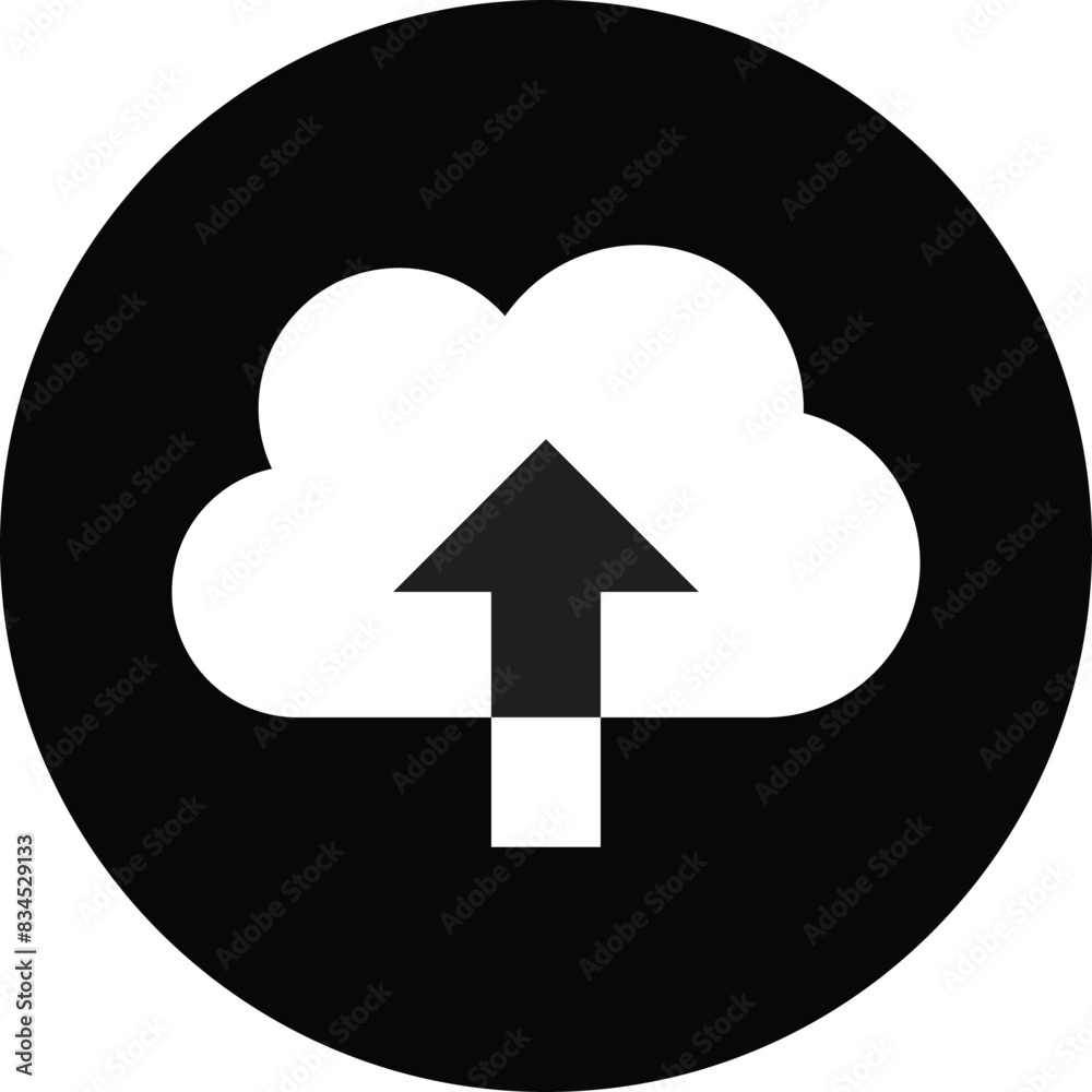 Poster upload cloud button icon in trendy style isolated on white background . upload icon vector
