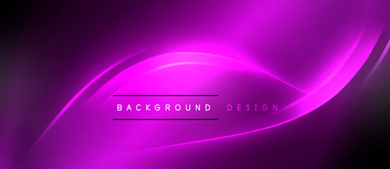 Neon glowing circle rays, light round lines in the dark, planet style neon wave lines. Energetic electric concept design for wallpaper, banner, background