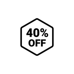 40 Percent sale badge template