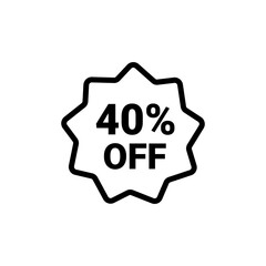 40 Percent sale badge template