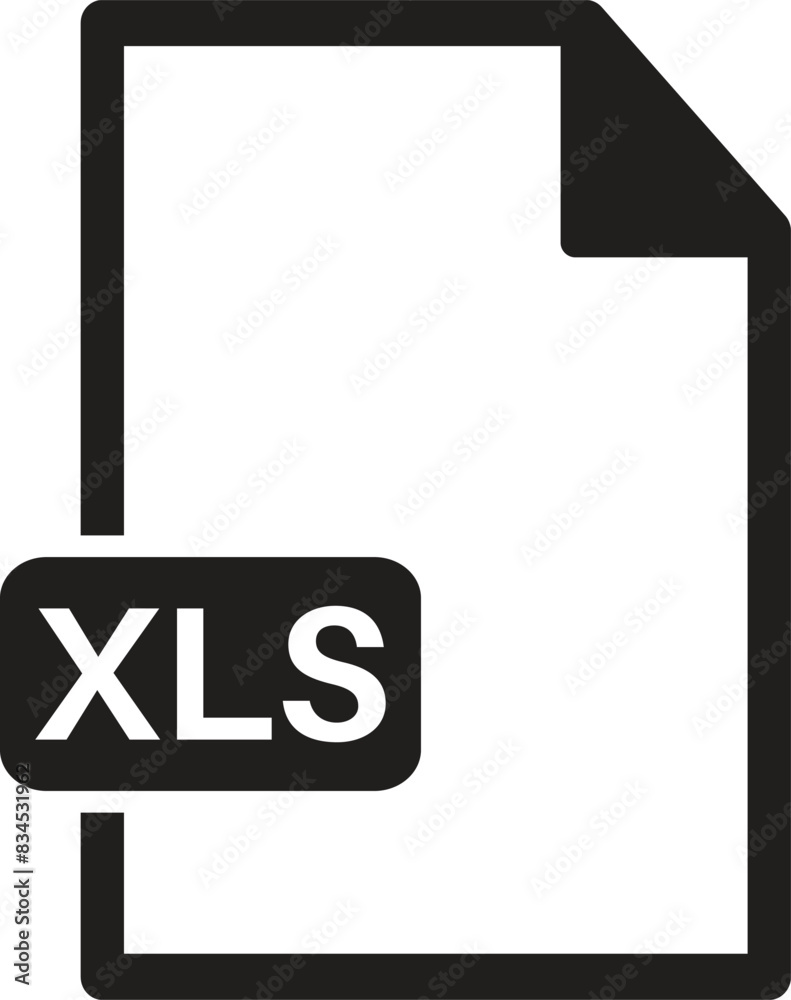 Poster xls file icon isolated on white background . xls file format icon . xls icon vector
