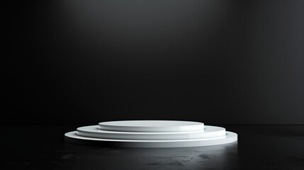 White podium zoetrope with dark black background, Ai generated Images