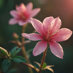 Fototapeta premium a pink flower that is blooming in the sun