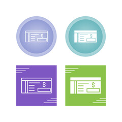 Bank Check Vector Icon