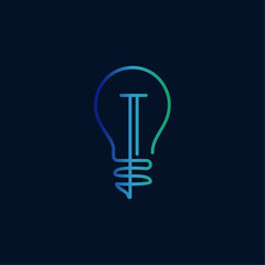 Minimalist Modern Light Bulb Logo Icon Vector