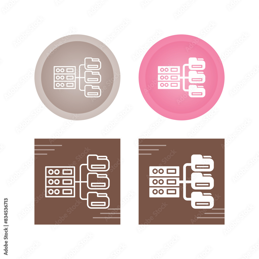 Wall mural database vector icon