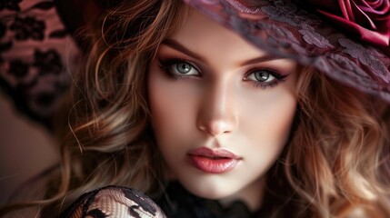 Naklejka premium Close-up of a woman with stunning eyes