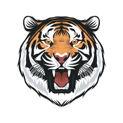Tiger Face Vector, Tiger Head Illustration Mascot Design