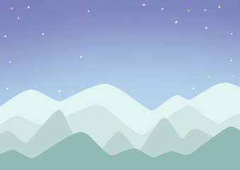 Obraz premium landscape with mountains and star