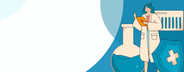 Medical characters fighting the epidemic flat vector concept operation hand drawn illustration
