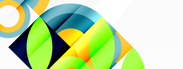 Obraz premium Circles and petals. Geometric beautiful abstract minimal template for Wallpaper, Banner, Background, Card, Book Illustration, landing page