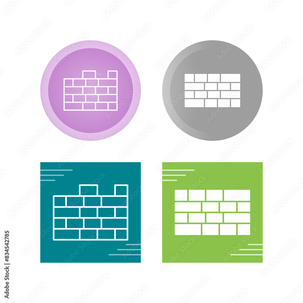 Poster bricks vector icon