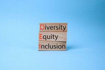 Wooden blocks with DEI text or Diversity, Equity, and Inclusion.