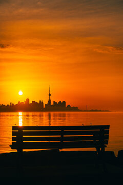 Toronto city view from Riverdale Avenue. Ontario, Canada