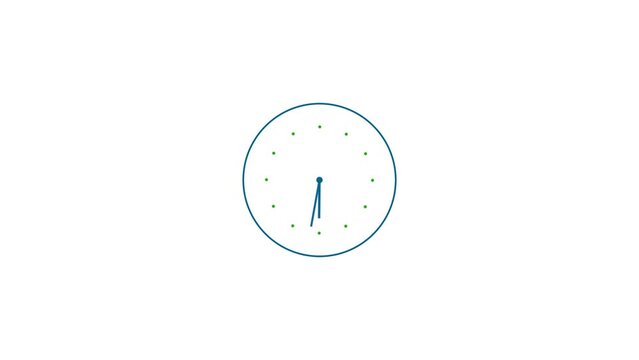 spinning clock animation. time lapse of clock icon.