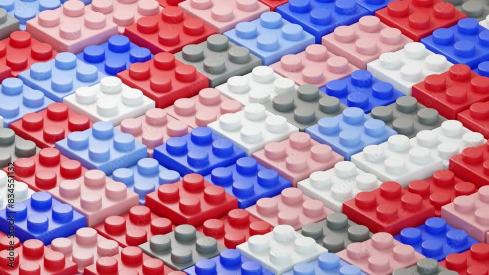 Poster colored block geometric background, motion design 3d render looping animation