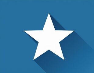 Obraz premium White star on blue background.