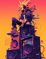 Anime Music Punk Background