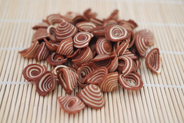 Kue Kuping Gajah, Indonesian traditional snack, with unique shape, sweet, and crunchy.