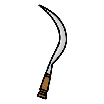 recommend clip art: Garden sickle icon. Cartoon of garden sickle vector icon for web design