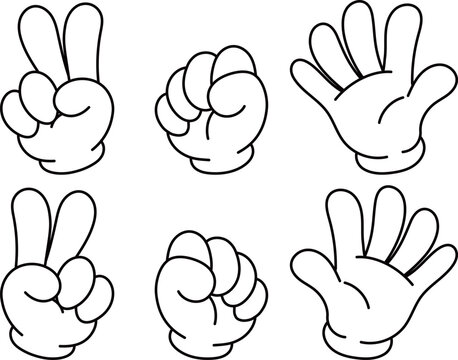 グーチョキパー　じゃんけんイラスト　右手左手