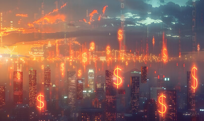 Obraz premium Financial investing, stocks, analysis concept