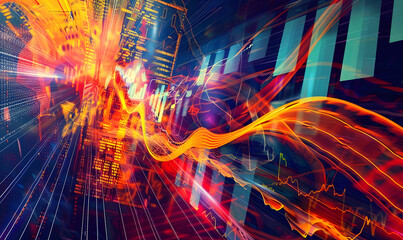 Financial investing, stocks, analysis concept