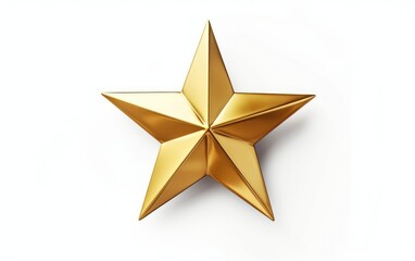 Obraz premium Golden Star on White Background