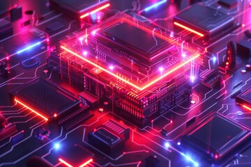 Fototapeta premium Cyber Security Data Transfer illustration created with Generative AI