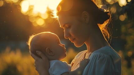 young beautiful mother build a strong emotional bond with her child from an early age