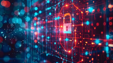 Obraz premium Network technology with a high level of security