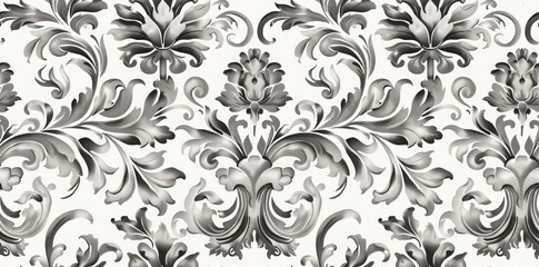Fototapeta premium Sumptuous Vintage Damask Background with Rich Embellishments. Luxurious and Timeless Artwork.