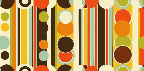 Bold and Colorful Retro Pattern Evoking Nostalgic Vibes