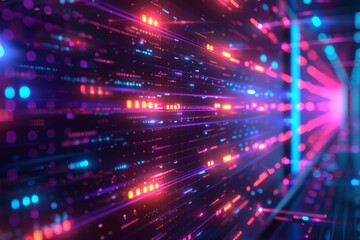 Naklejka premium Cyber Security Data Transfer illustration created with Generative AI