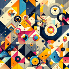 Obraz premium Colorful Abstract Geometric Pattern Art.