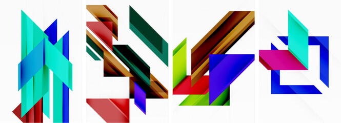 Triangle poster abstract background set for wallpaper, business card, cover, poster, banner, brochure, header, website