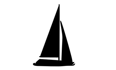silhouette of sailboat vector illustration