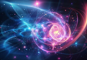 Obraz premium Scientific Background on Quantum Physics